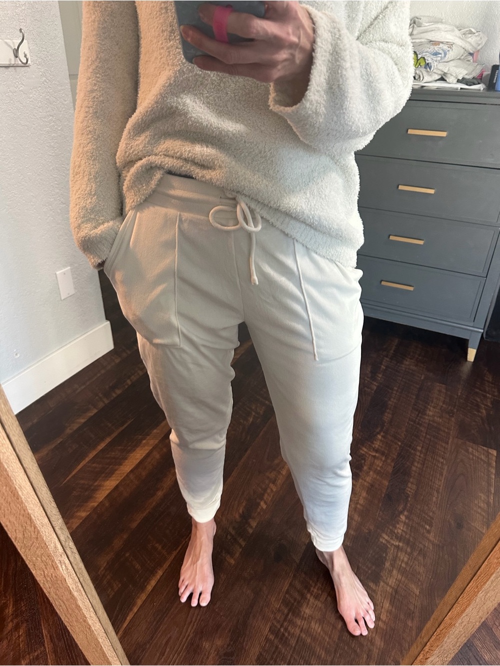 stars above Cream Drawstring Joggers
